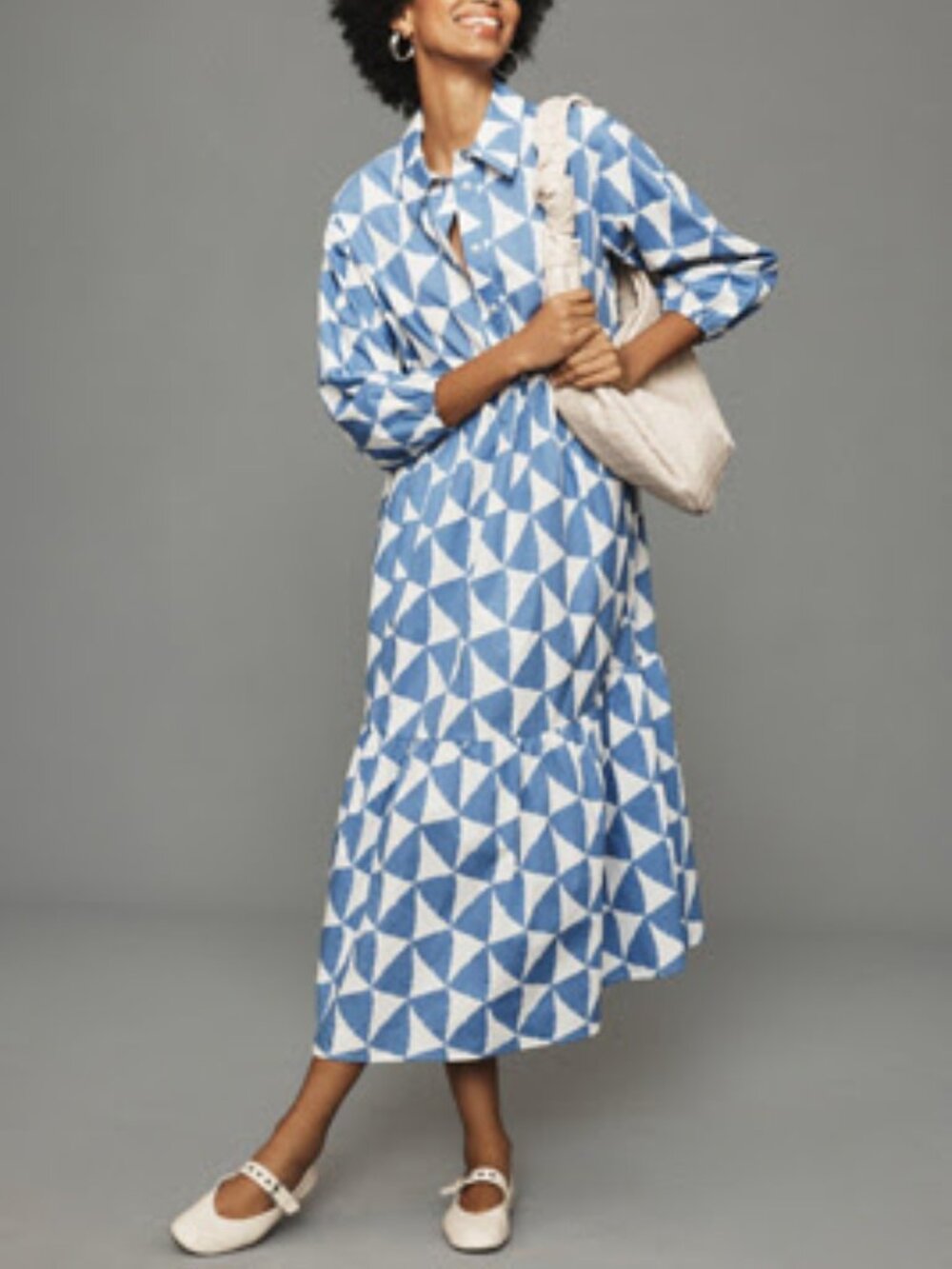 Maeve by Anthropologie Bettina Shirt Dress in "Slate"
